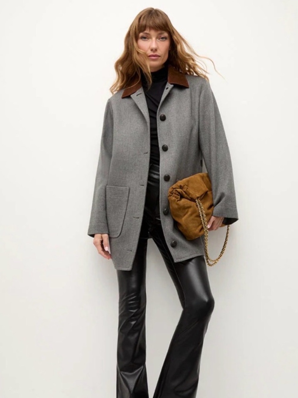 VERONICA BEARD Grey/Corduroy collar Dickey chore coat Small like new